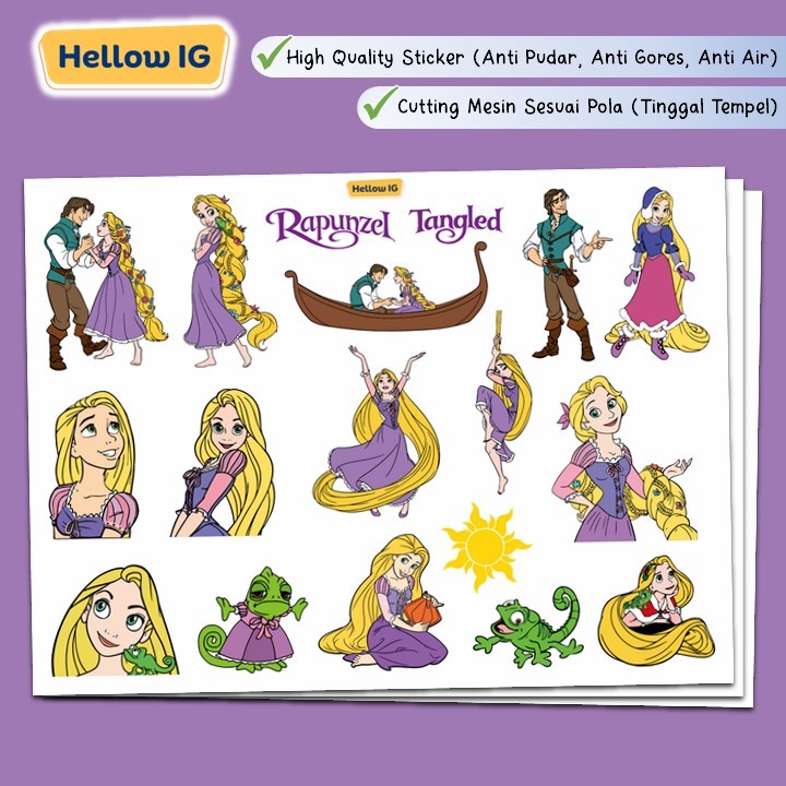 

STICKER PACK | STIKER RAPUNZEL TANGLED WATERPROOF ANAK PEREMPUAN LUCU BOTOL HP