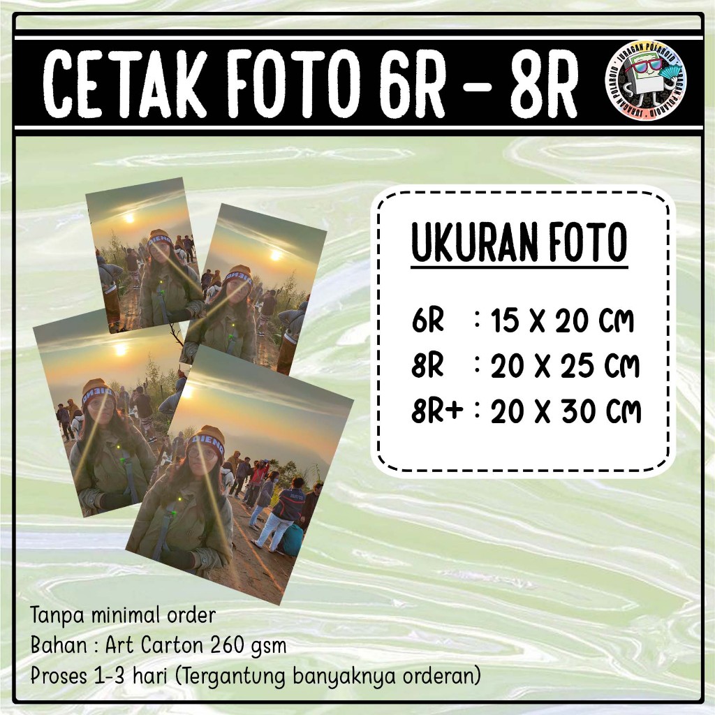 Cetak foto full 6R, 8R, 8R+