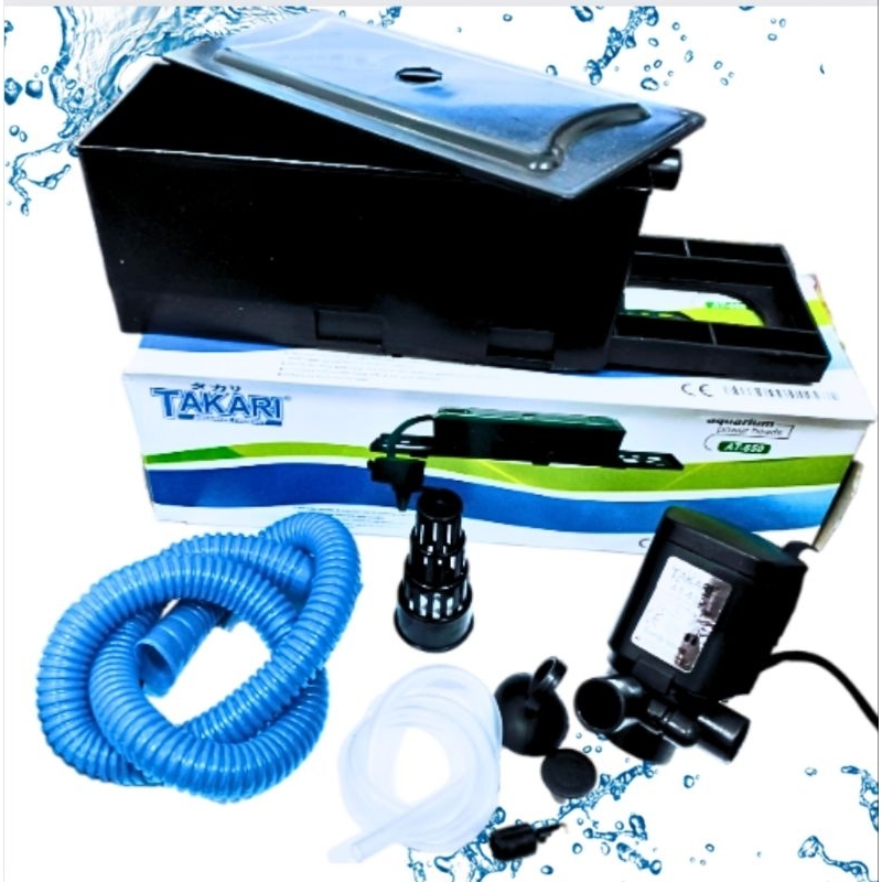 Pompa aquarium Box filter lengkap KIYOSAKI, AQURA, RECENT, TAKARI 650