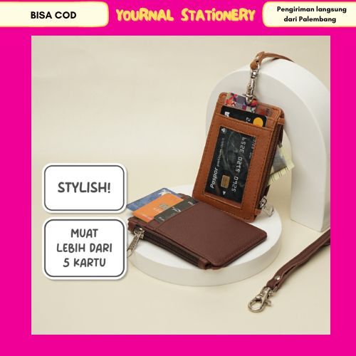 

ID Card Holder Flashee Resleting Name Tag Seleting ID Card Name Tag Lanyard Zipper Kulit Sintetis