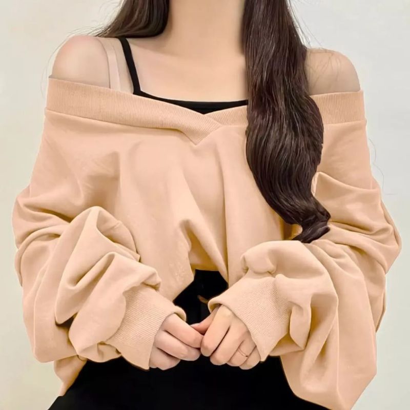 Willow crop Sweater Korea style Oversize