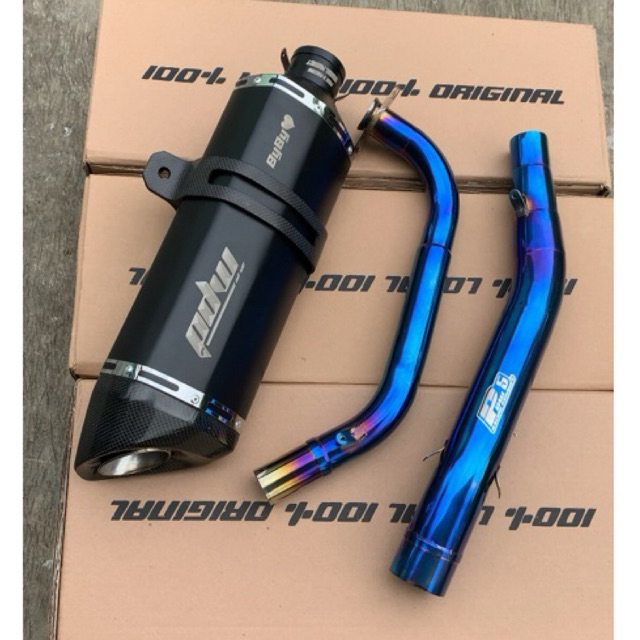 Knalpot Fero Black Carbon Sport 150 Header Blue Pdw Racing Exhaust
