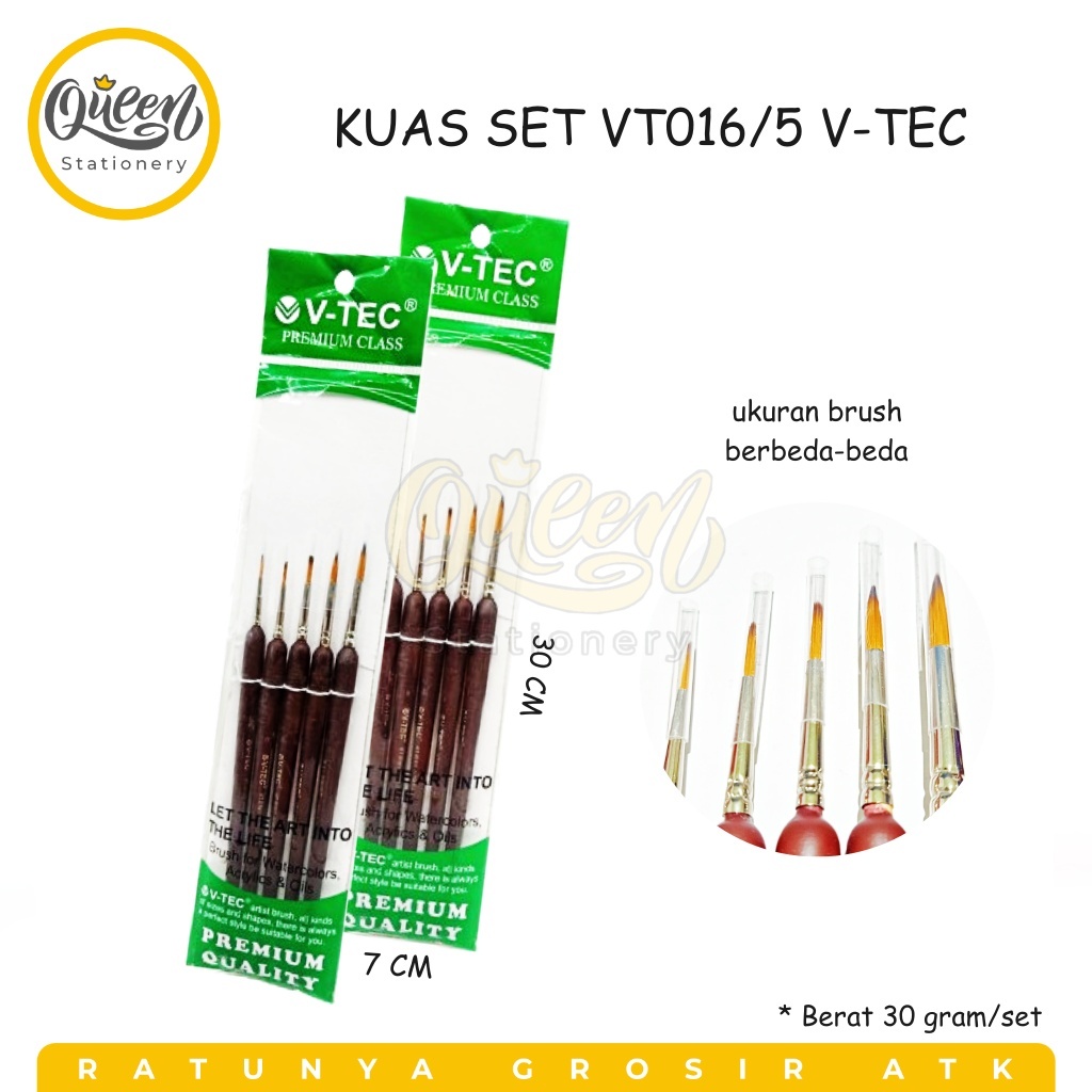 

1 SET KUAS SET VT016/5 V-TEC PAINT BRUSH KUAS LUKIS