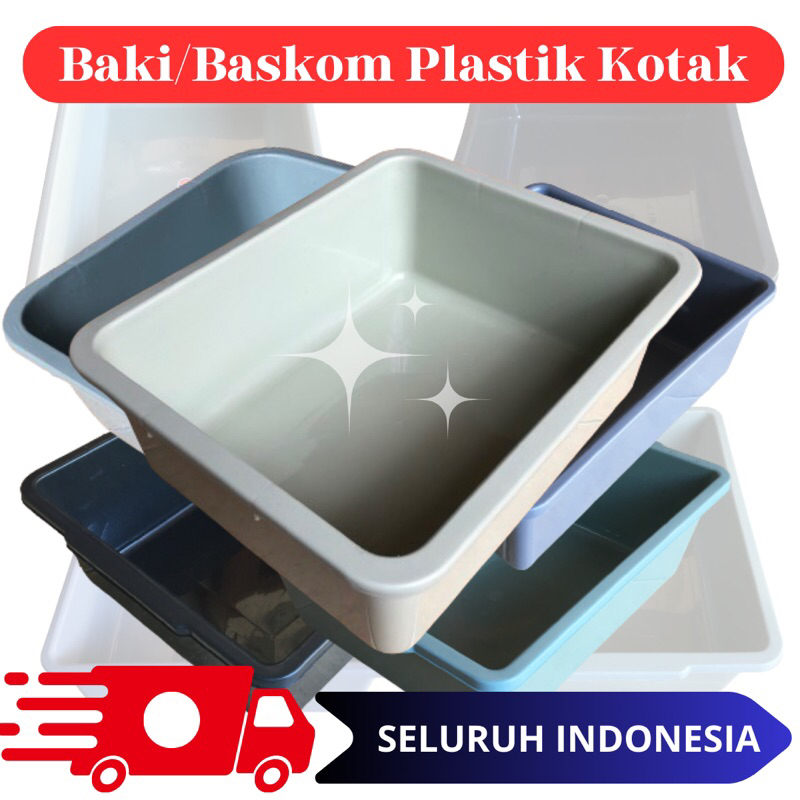 Baki Plastik Kotak / Baskom Kotak 1Lusin [12pcs] Murah
