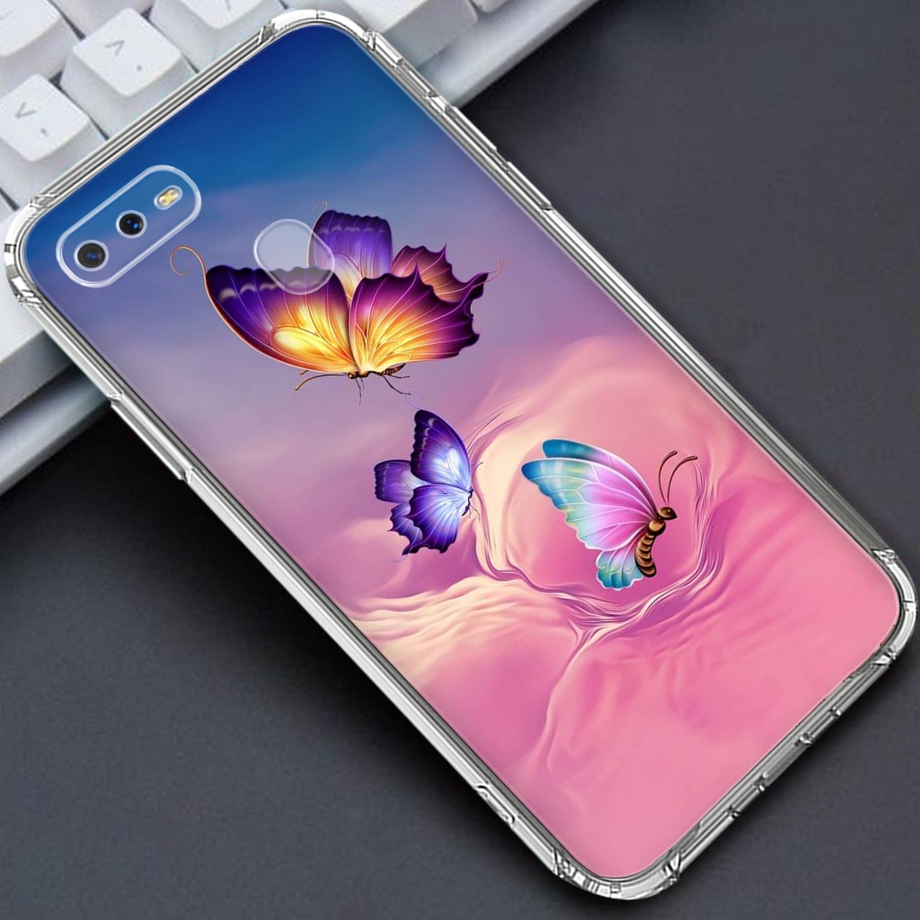 Softcase OPPO A5S /OPPO A12/OPPO A7  - Clear Case  MOTIF  ( KUPUKUPU ) - Anticrack - Case Bening - S