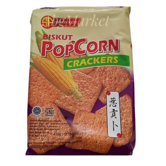 

Shoon Fatt Biskuit Popcorn Crackers/ Biskuit Malkist Rasa Jagung 430gr