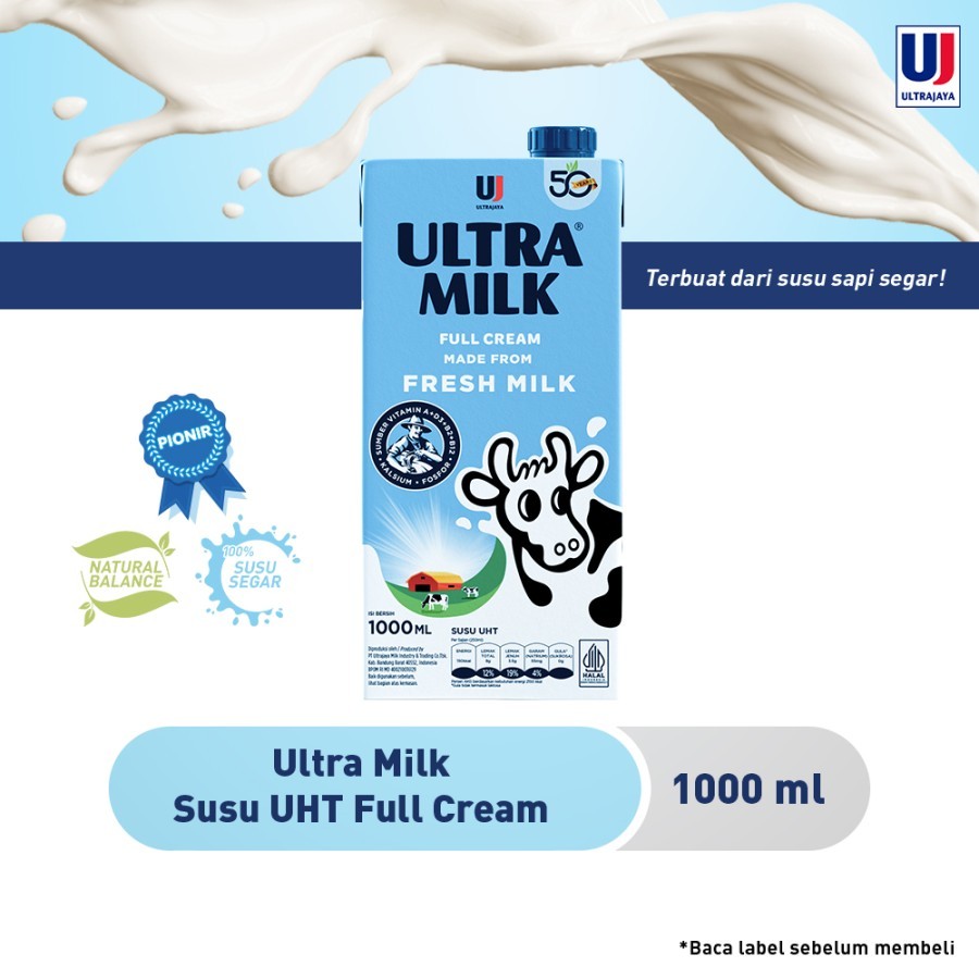 Susu Ultra Milk Kotak UHT- 1000 ml | 1 liter (Karton)