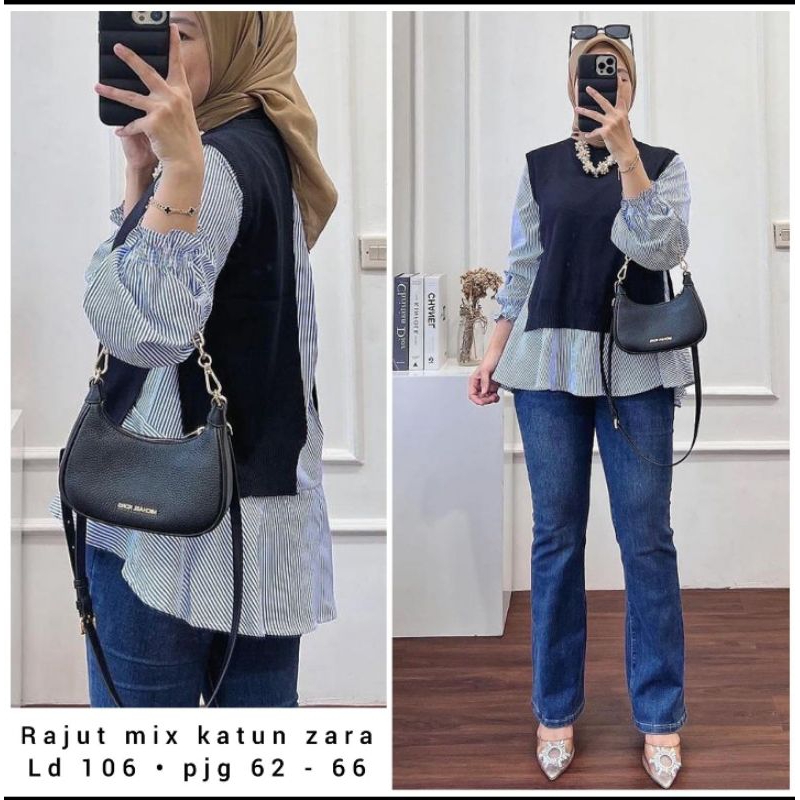 blus rajut import mix katun fashion wanita modern