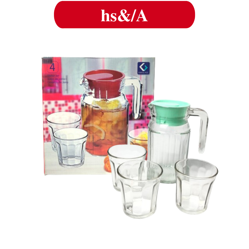 Pitcher Set 4 in 1 Kimglass Teko dan Gelas Kado Set Murah