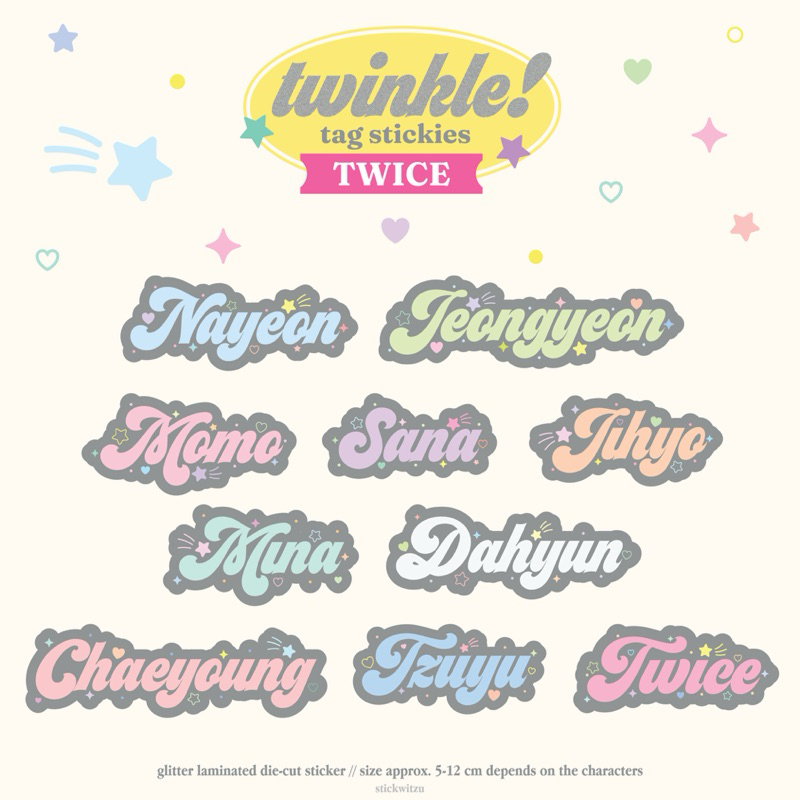 

stickwitzu - twinkle! name tag stickies
