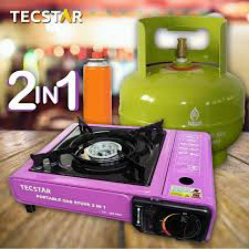 Kompor Portable 2 in 1 gas kaleng / tabung merk Tecstar