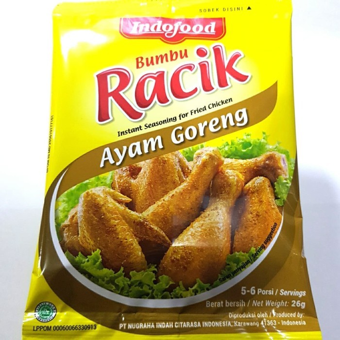 

racik bumbu pelengkap ayam goreng 1 renceng isi 10 sachet