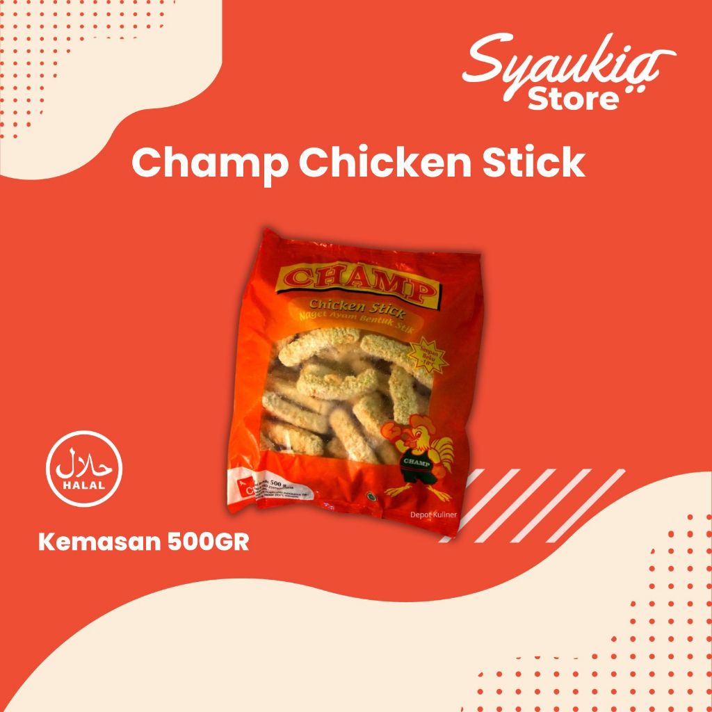 

Champ Chicken Stick 500GR / Naget Ayam Bentuk Stik