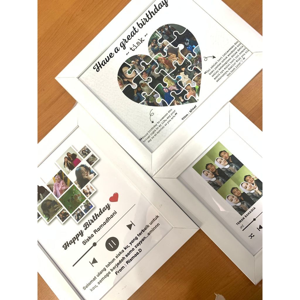 KADO BINGKAI WISUDA ULTAH | FOTO FRAME 5R 13X18CM | CUSTOM 1 HARI SELESAI