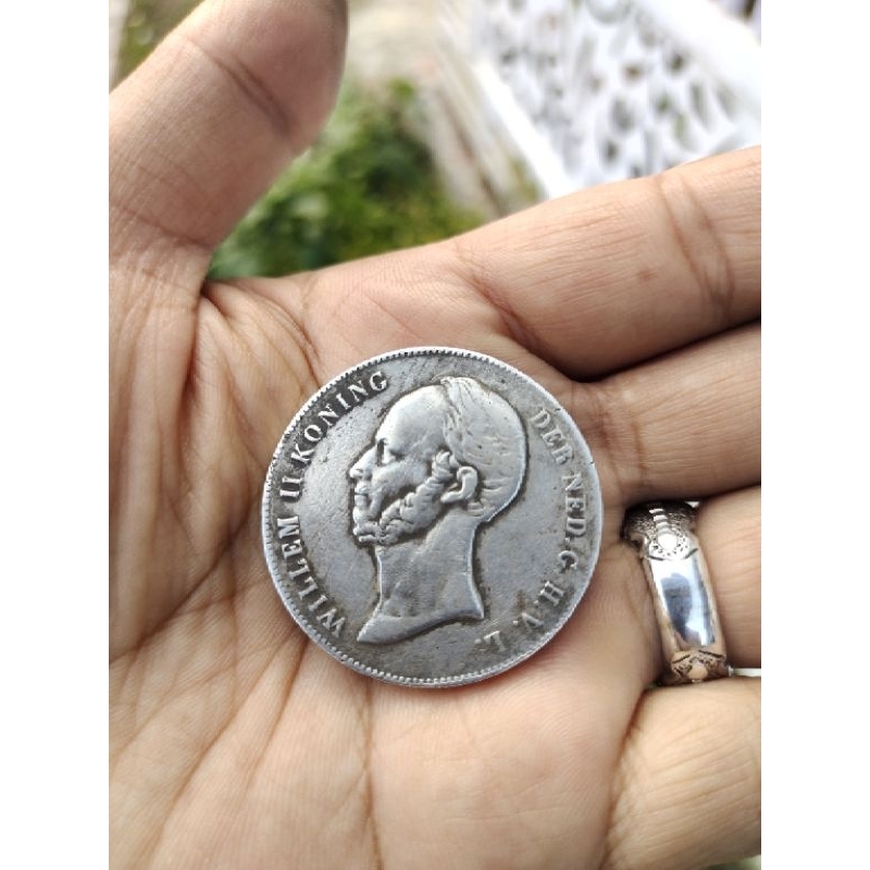 koin perak kuno willem ll 2,5 golden