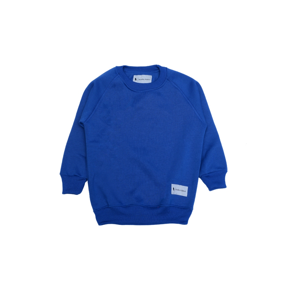 Sweater Anak Warna Biru Polos Tebal Premium Original Hoodie Addict