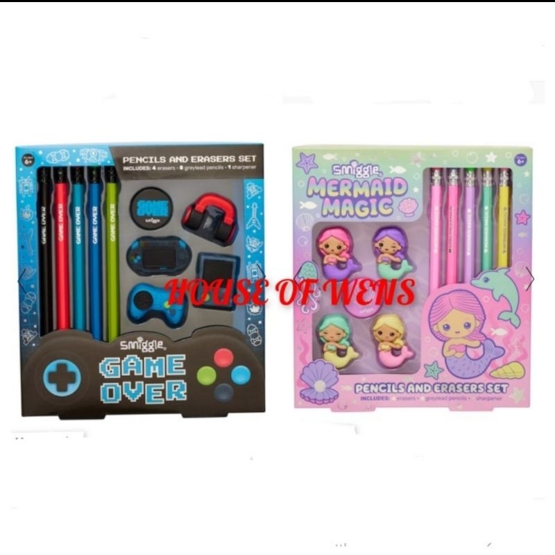 

Smiggle Pencils and Erasers Set-Pensil dan Penghapus Set Smiggle-Original