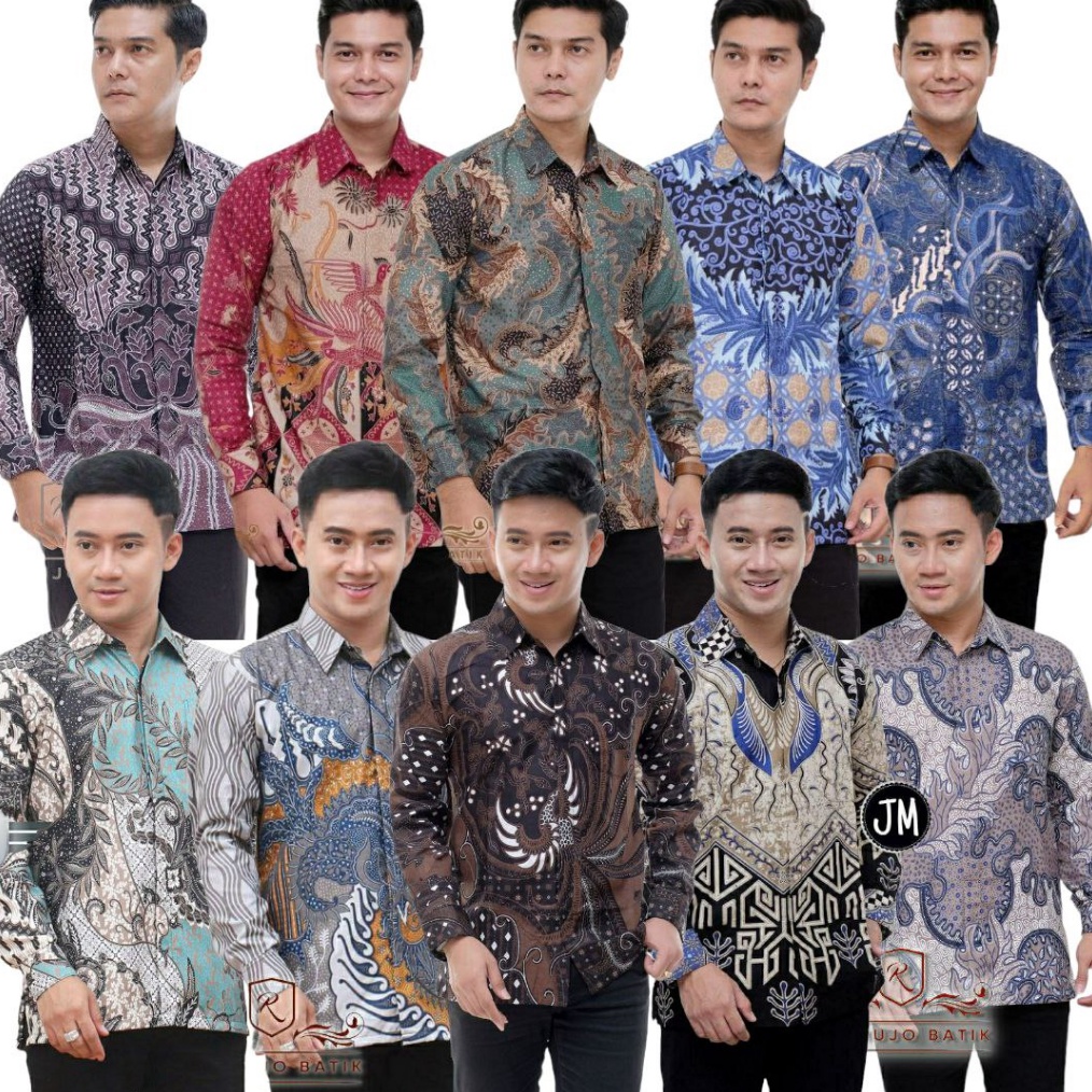 Bisa COD Baju Kemeja Batik Pria Dewasa Lengan Panjang Modern serbuuu 