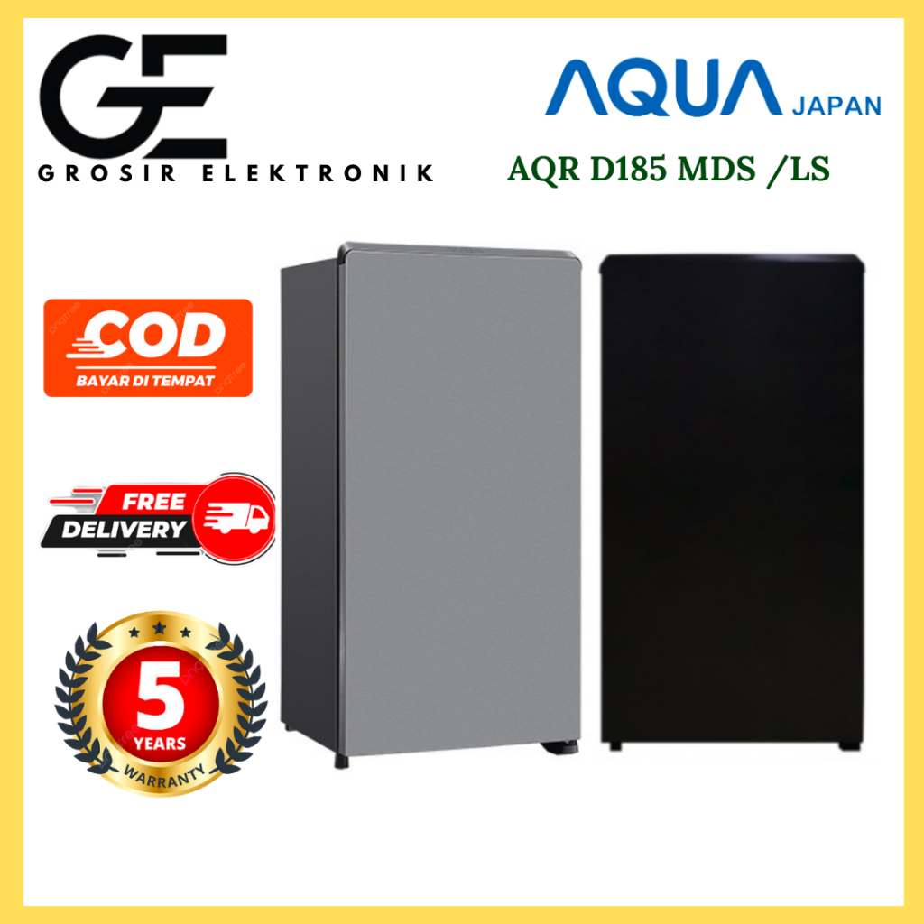 Kulkas 1 Pintu AQUA AQR D185 MDS/MLS 145 Liter Big Freezer 50 Watt