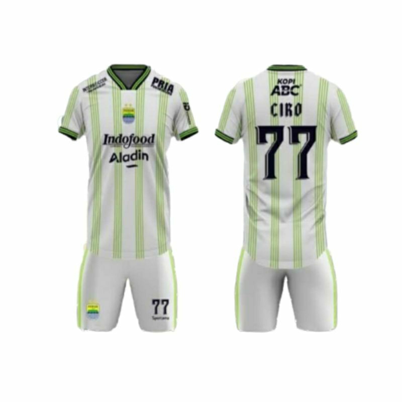 Jersey baju bola anak ciro persib away musim terbaru 2024