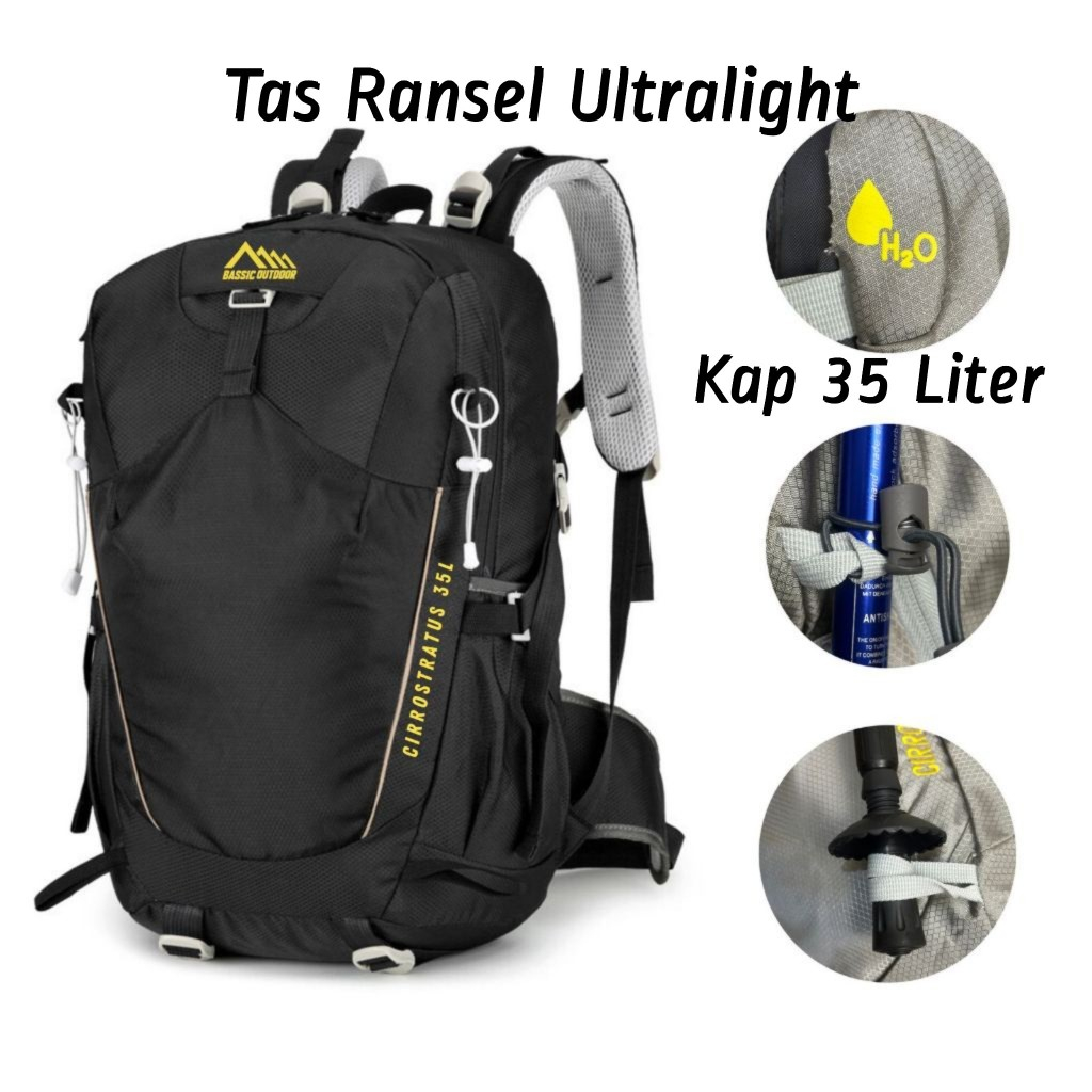 Tas Ransel Bassic Outdoor Cirrustratus 35L Daypack Import 35 Liter Tas Camping Gunung Travel hiking