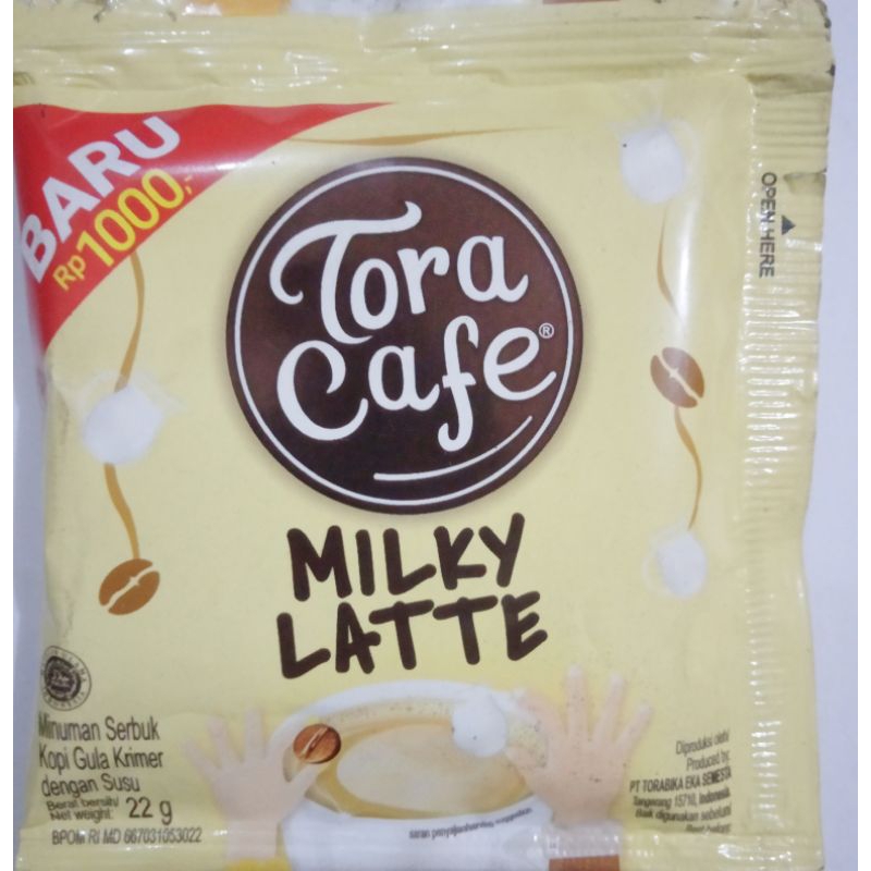 

kopi tora cafe milky latte per renceng isi 10 sachet