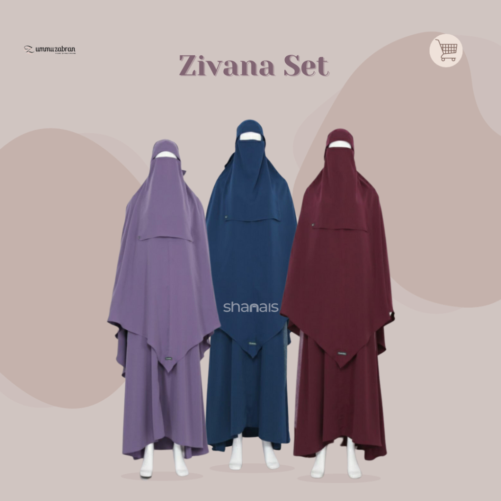 Gamis Zivana Heather Set | Satu Set Gamis Jilbab l Ummu Zabran