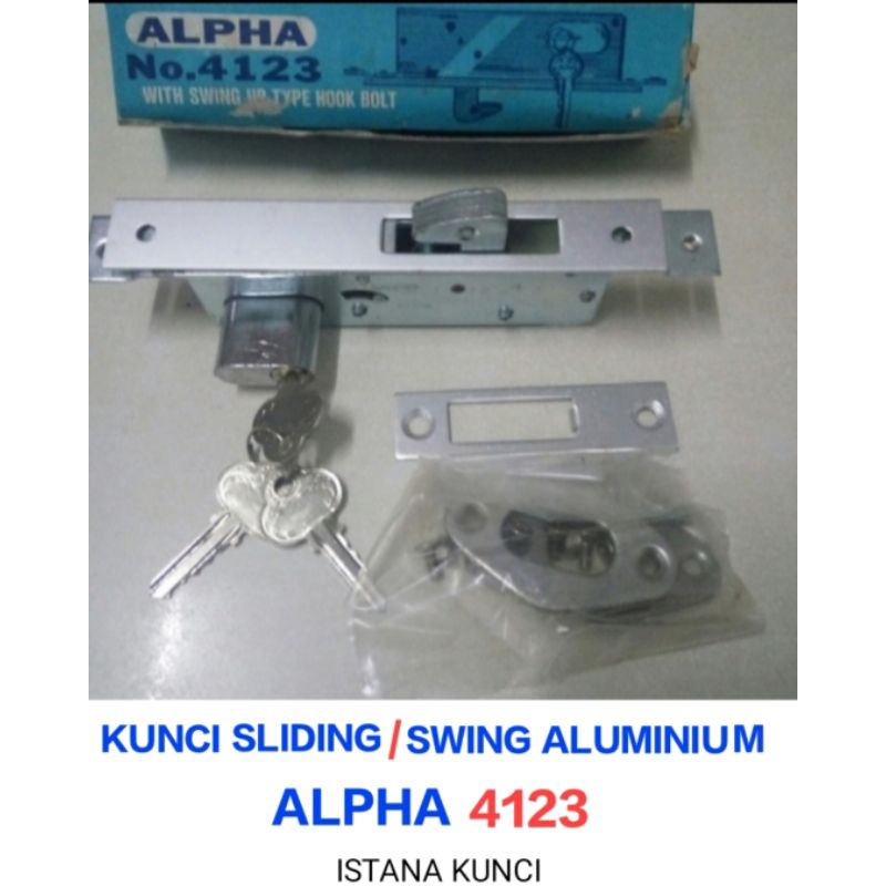 SALE , Kunci pintu aluminium sliding geser/swing Alpha 4123