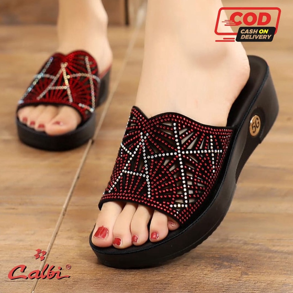 ️✔️✔️ Sandal Calbi Wedges / Sandal cewek calbi model terbaru 2022 / sendal dewasa perempuan Calbi / 