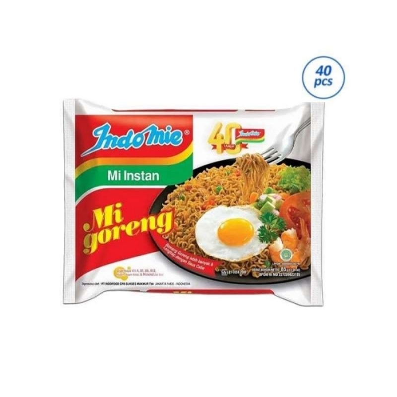 

INDOMIE MIE INSTAN GORENG 1 DUS ISI 40 PCS