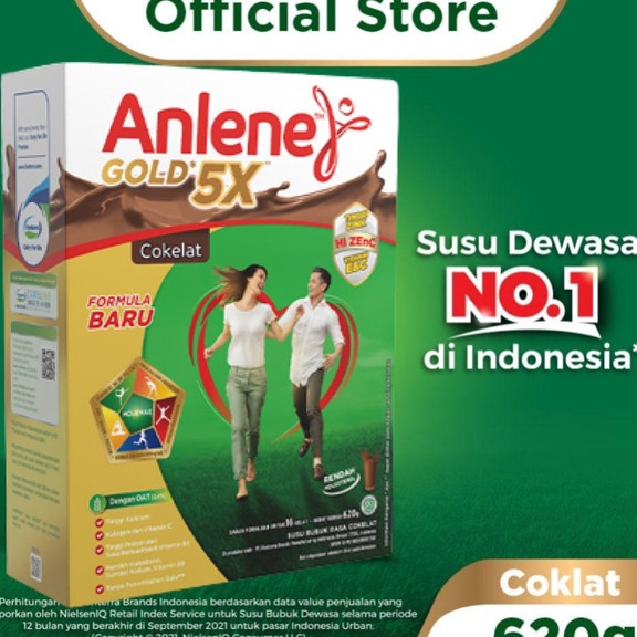 

MMND1131 (D2289) Anlene Gold 5X Susu Bubuk Dewasa Cokelat 620g - Nutrisi Tinggi Kalsium Untuk Tulang, Sendi, dan Otot