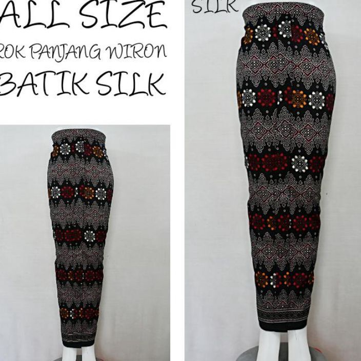 Terlaris Indah BAWAHAN ROK SPAN PANJANG WIRU WIRON Batik Silk All Size Fit XL SR.