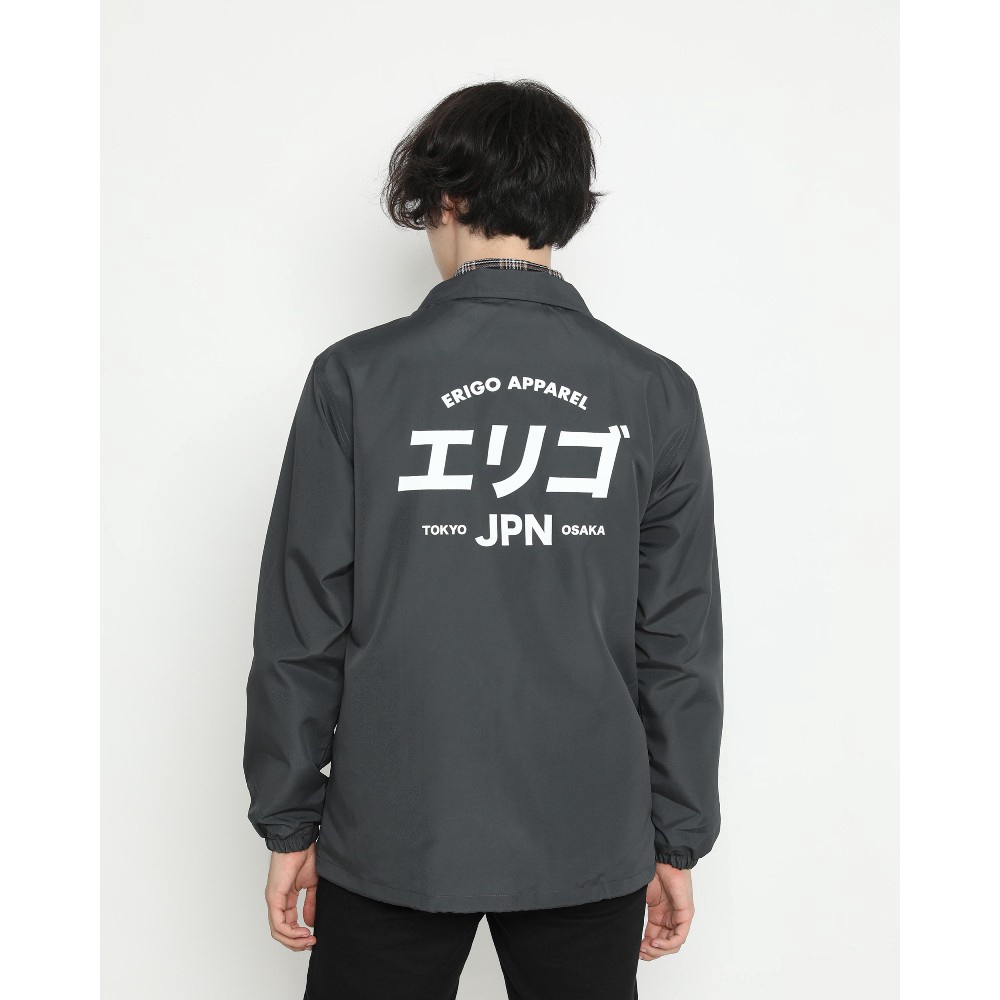 HARGA GROSIR Erigo Coach Jacket Fujinkai Dark Grey Unisex 