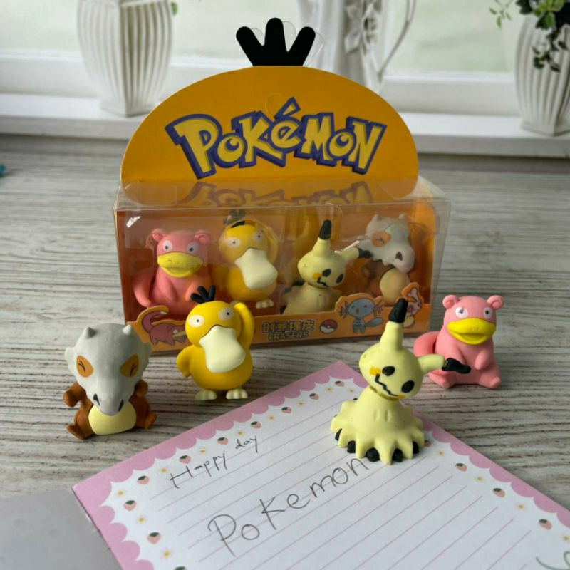 

PENGHAPUS MINIATUR POKEMON 1 SET ISI 4 PCS ER-1056 hapusan miniatur kartun pokemon apusan lucu unik kekinian eraser aesthetic