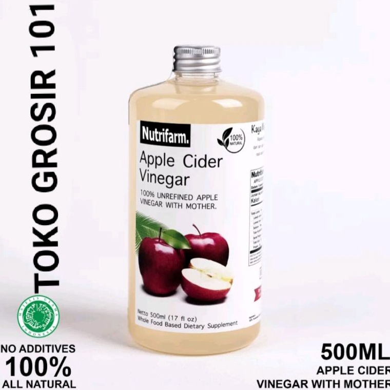 

N0GCF CUKA APEL ORIGINAL ORGANIK 500ML / APPLE CIDER VINEGAR / CUKA SARI 8c9gd