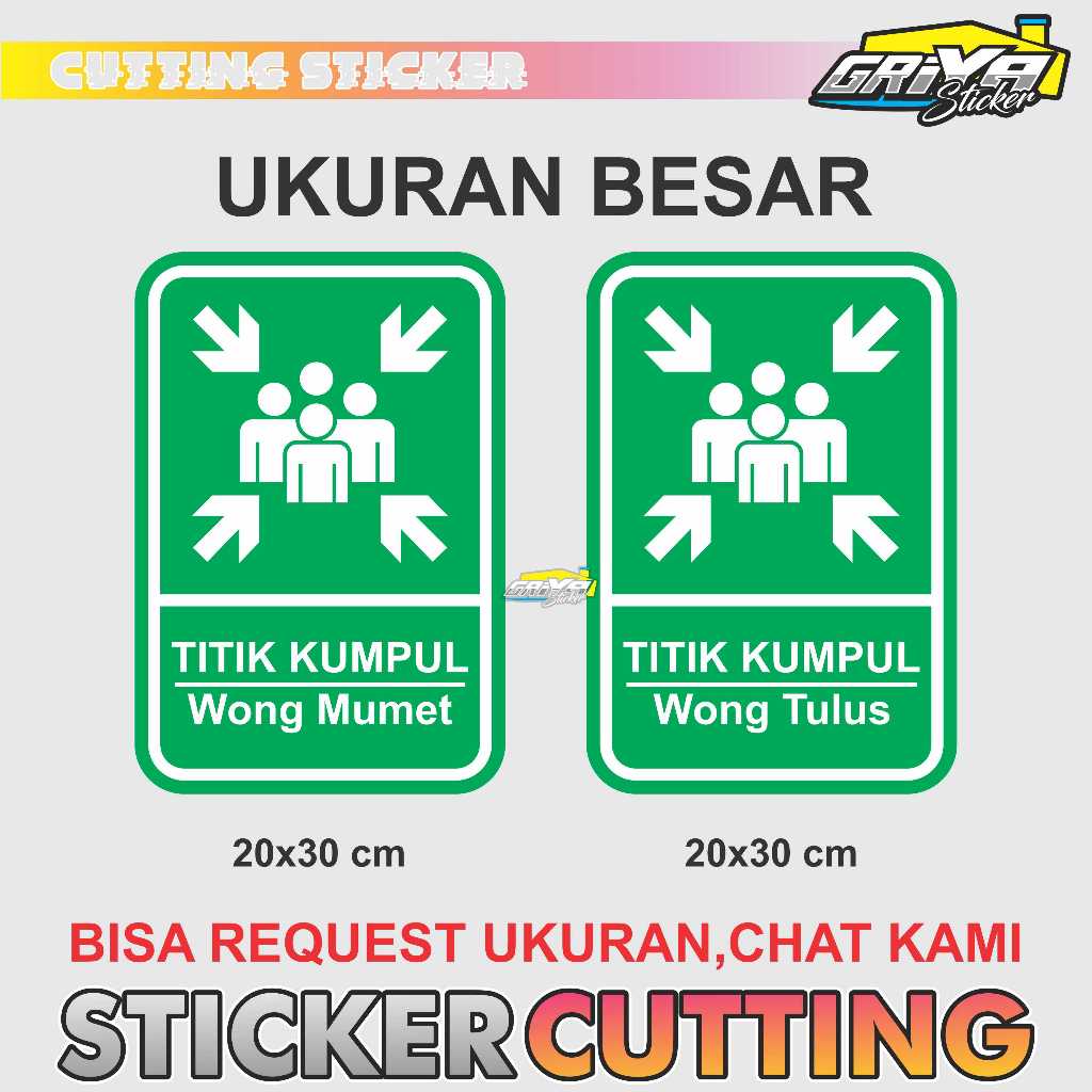 Sticker CUTTING - stiker TITIK KUMPUL WONG MUMET WONG TULUS ukuran besar papan