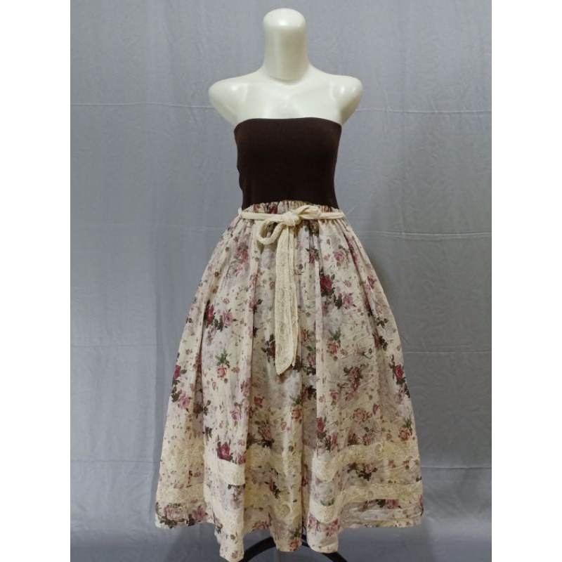 Shabby Flower Dress Axes Femme