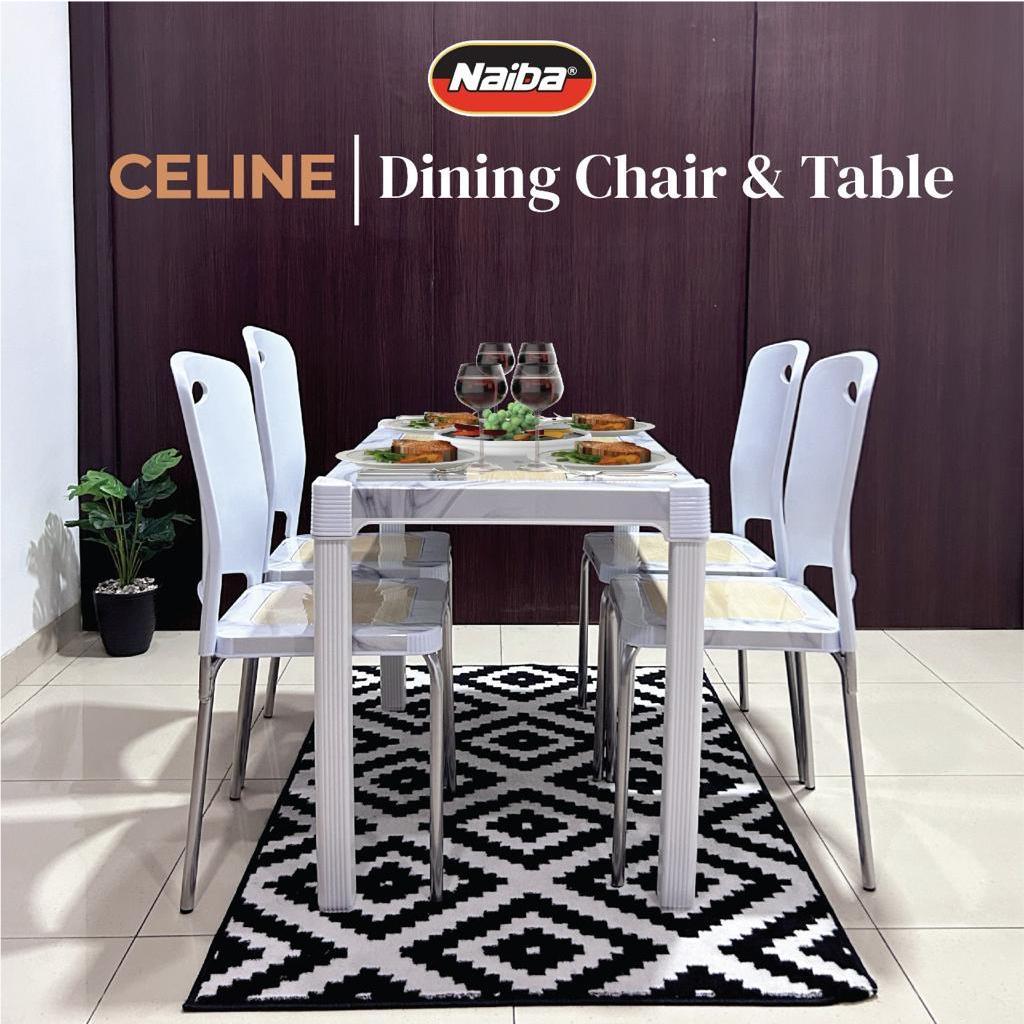 MEJA MAKAN MINIMALIS + 4 KURSI CORAK MARMER PLASTIK PREMIUM KOKOH/KAKI BESI/IMPORT/KOMBINASI MOTIF K