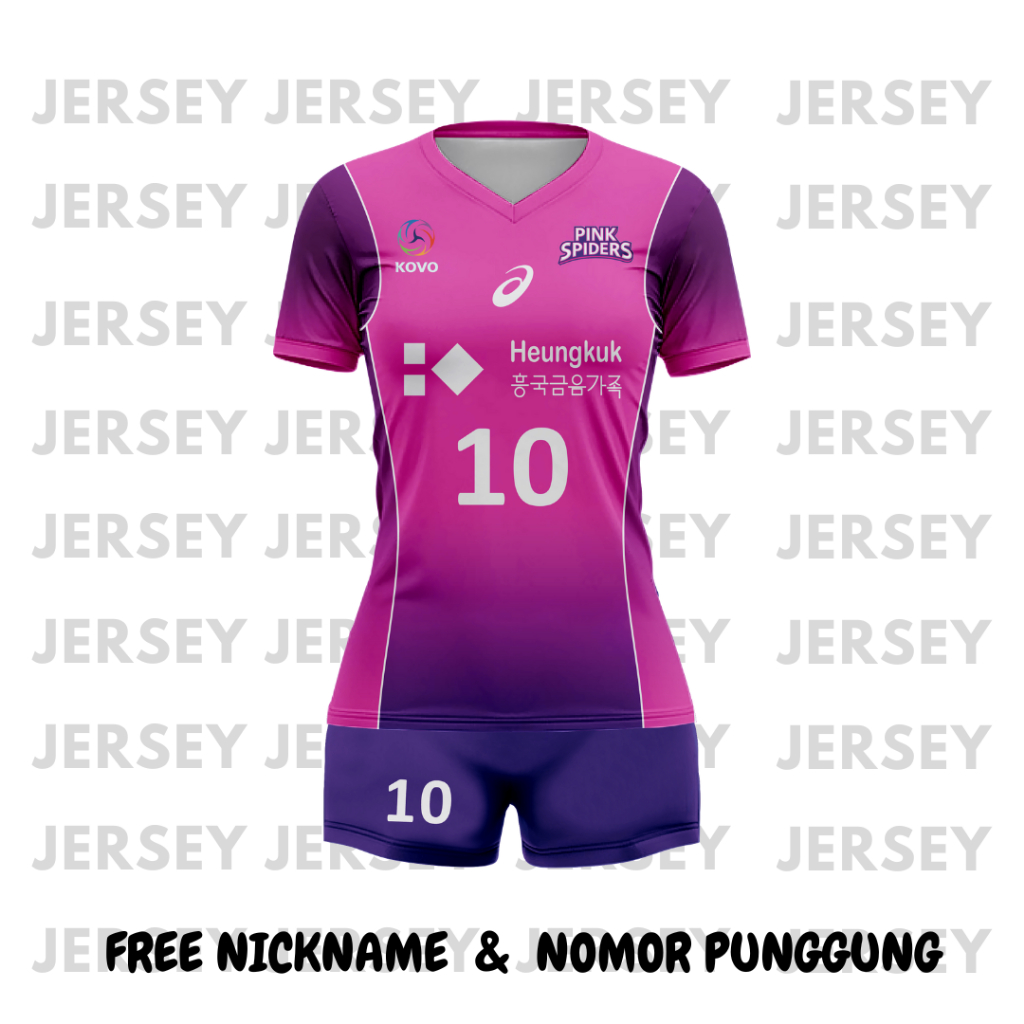 JERSEY VOLLY PINK SPIDER FULL PRINTING