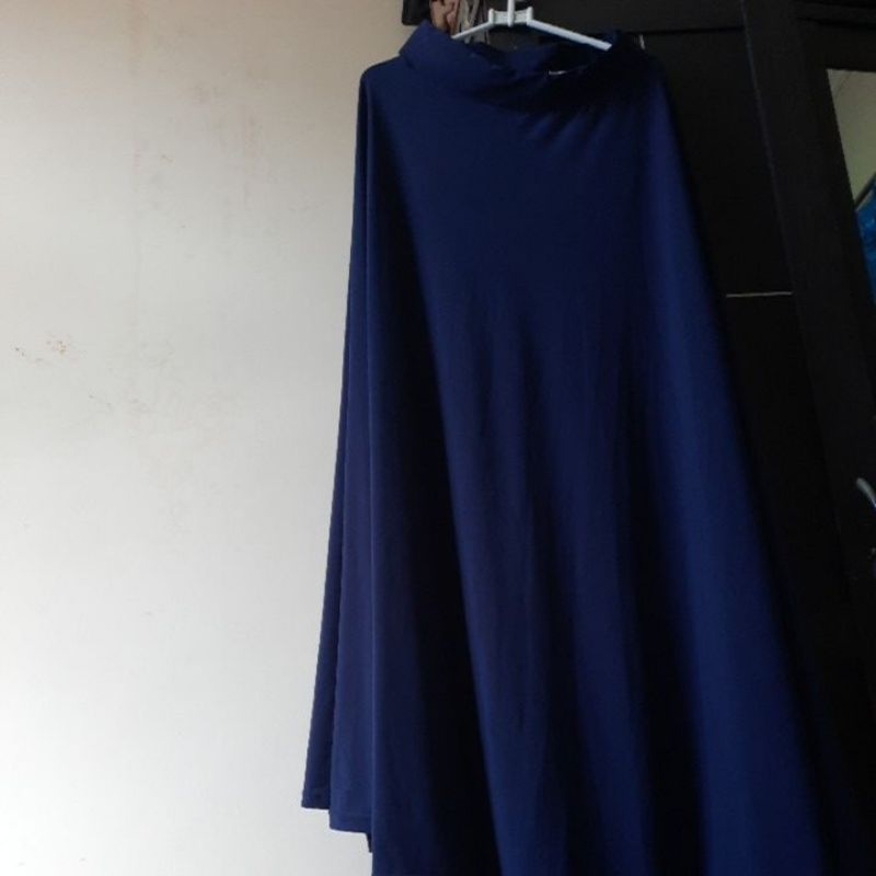 [used] Rok Panjang Polos Bahan Jersey Biru Dongker