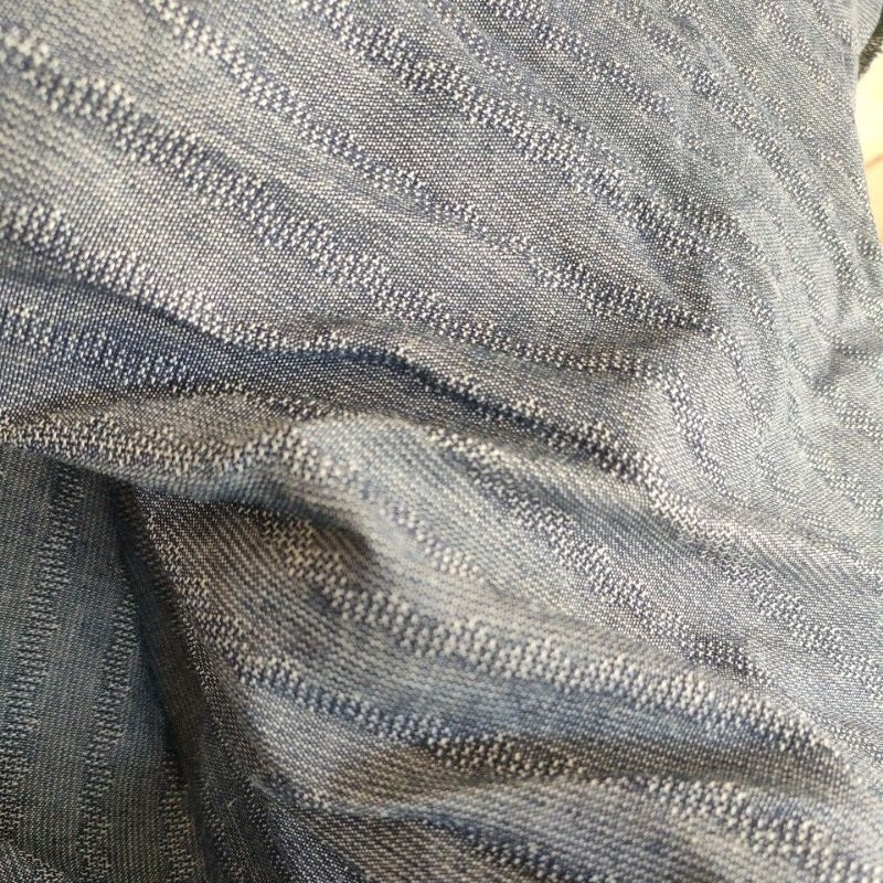 KAIN KILOAN JEANS TEBAL MOTIF SALUR NAVY