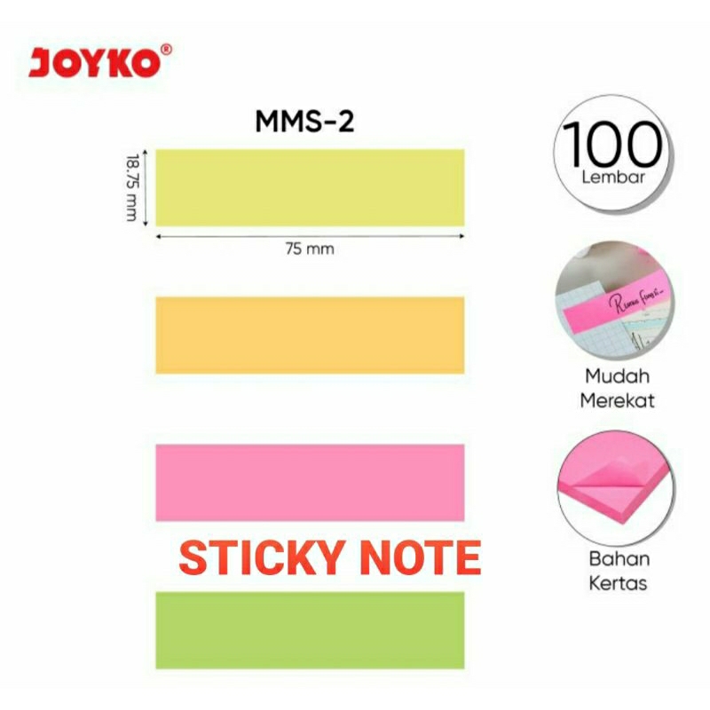 

Memo Stick / Sticky Note / Kertas Memo / Memo Tempel Joyko MMS-2 [ MS ]