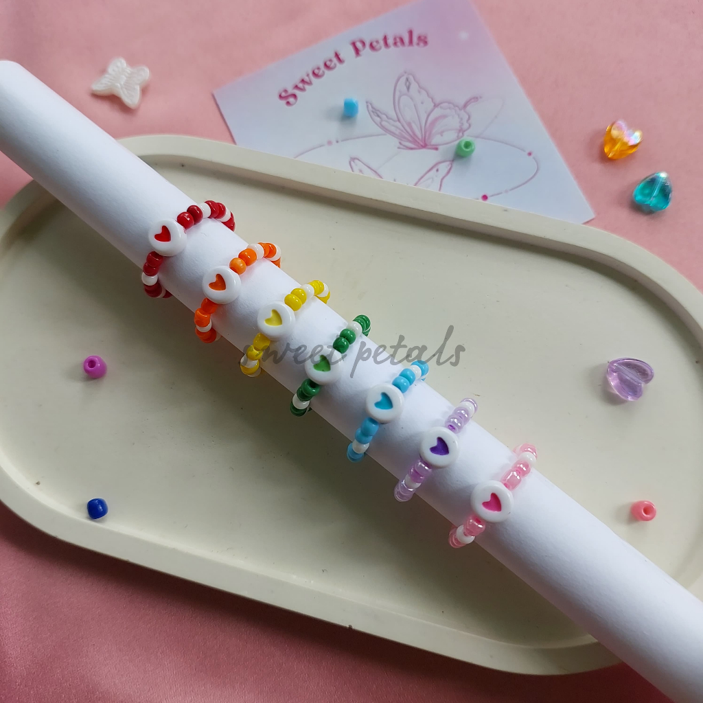 «Lover Ring» Cincin Manik | Beads Ring | Cincin Korea | Cincin Aesthetic Manik Manik