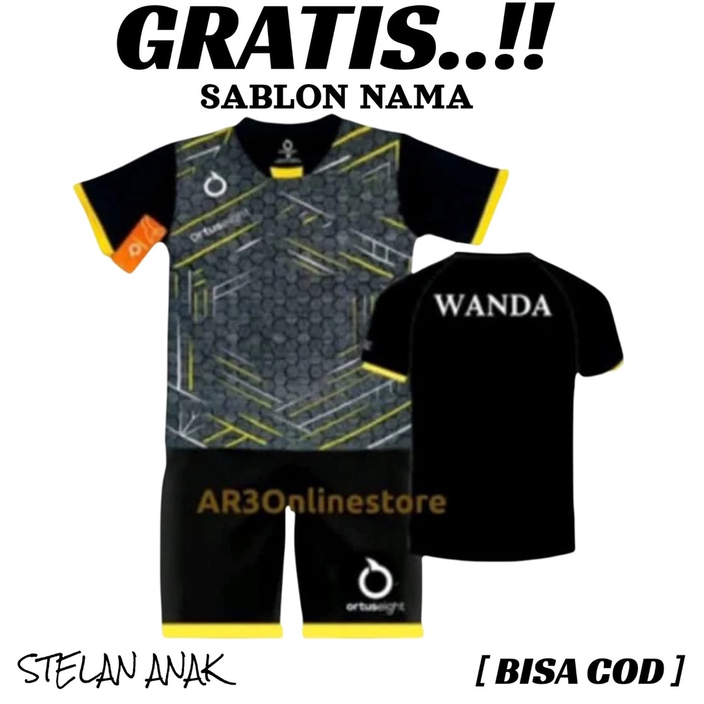 ✨SHOPEE MALL✨ ( FREE SABLON NAMA) Stelan anak laki/perempuan baju olahraga bola futsal badminton vol