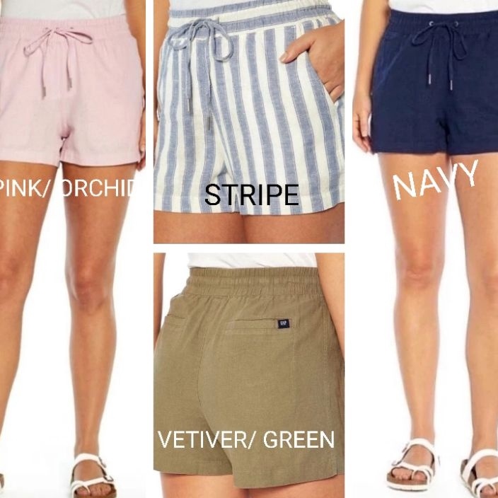 HOT SALE CELANA PENDEK WANITA GAP Linen Short Pull On Pant Wanita Ori.