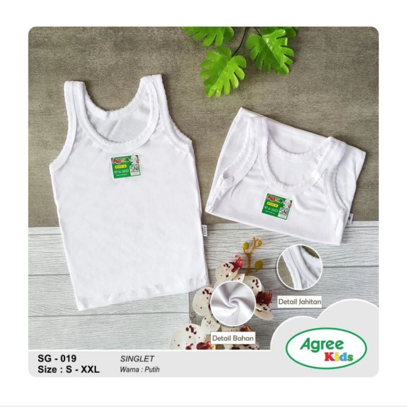 (6PCS) SINGLET AGREE KIDS / SINGLET AGREE ANAK