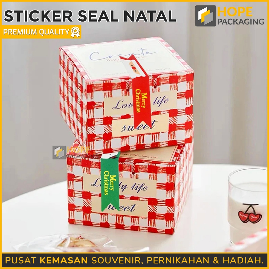 

[ 1 lembar isi 24 pcs sticker ] Stiker Seal Natal / Sticker Seal Merry Christmas / Stiker Toples Kue Kering / Stiker Hampers Natal