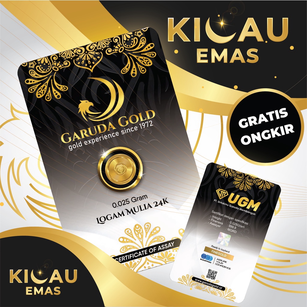 12.12 Promo Brand Garuda Gold 0,025 Gram Emas Batangan Bersertifikat 24 Karat grosir