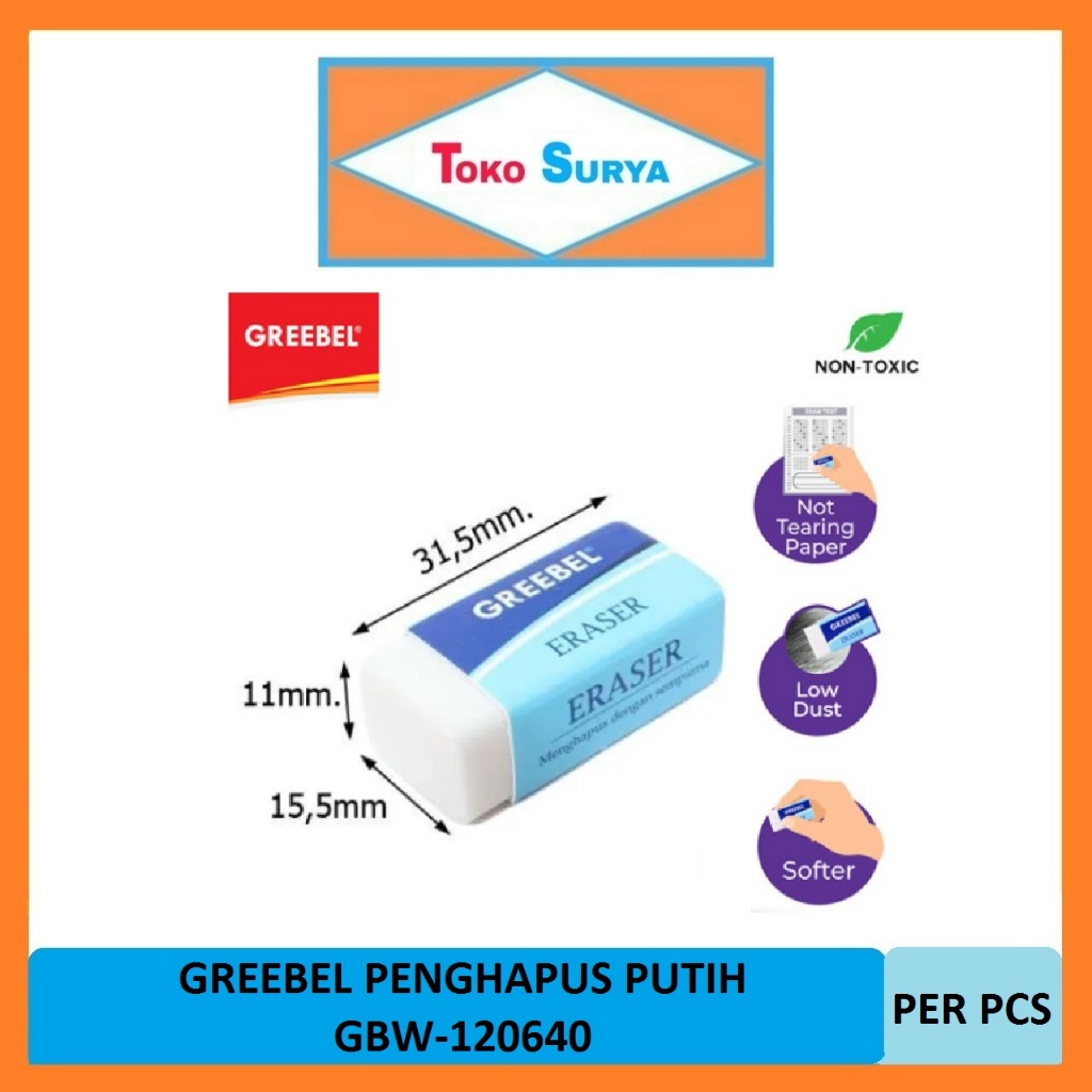 

Penghapus Greebel Putih / Setip Putih (Pcs)