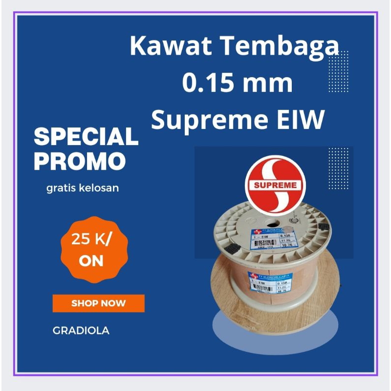 Kawat Tembaga Supreme EIW 0.15 mm
